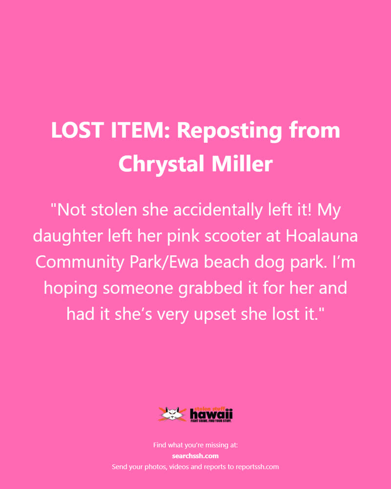 LOST ITEM - Oahu | SSH Search
