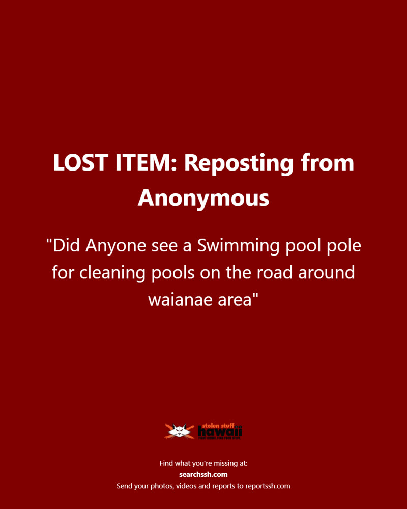 LOST ITEM - Oahu | SSH Search