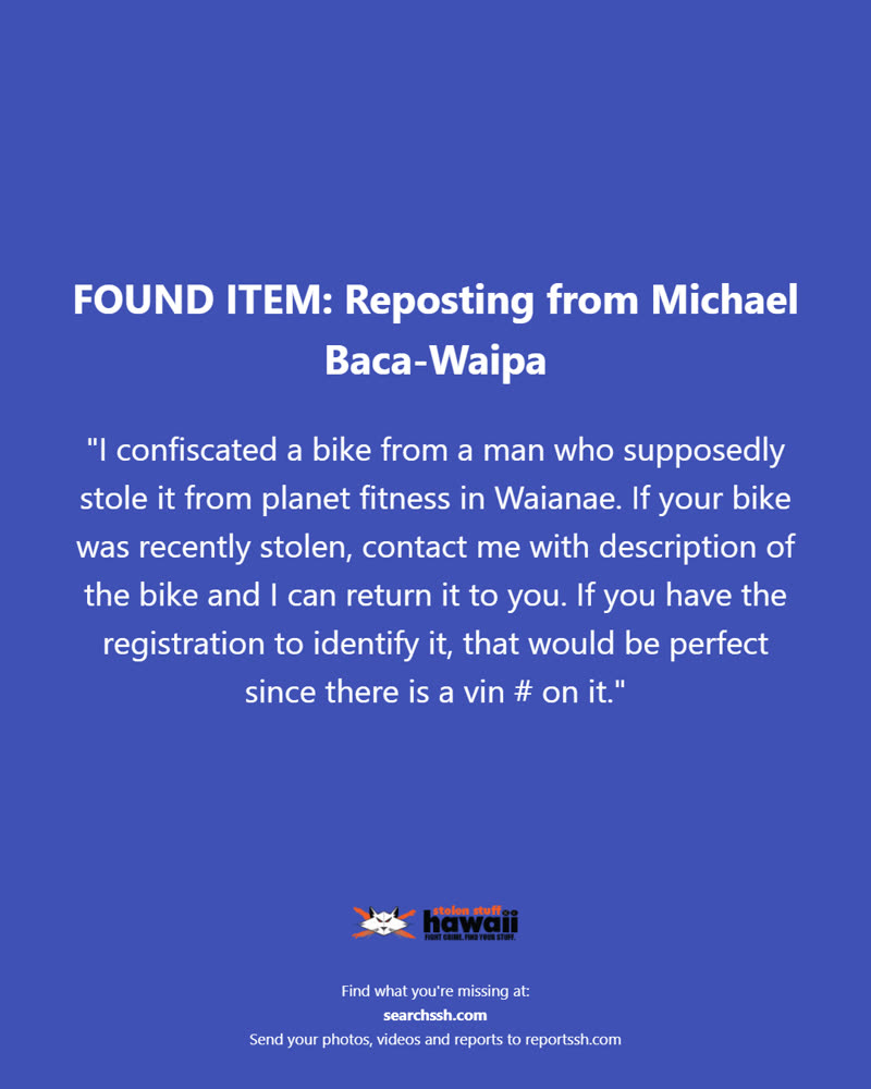 FOUND ITEM - Oahu | SSH Search