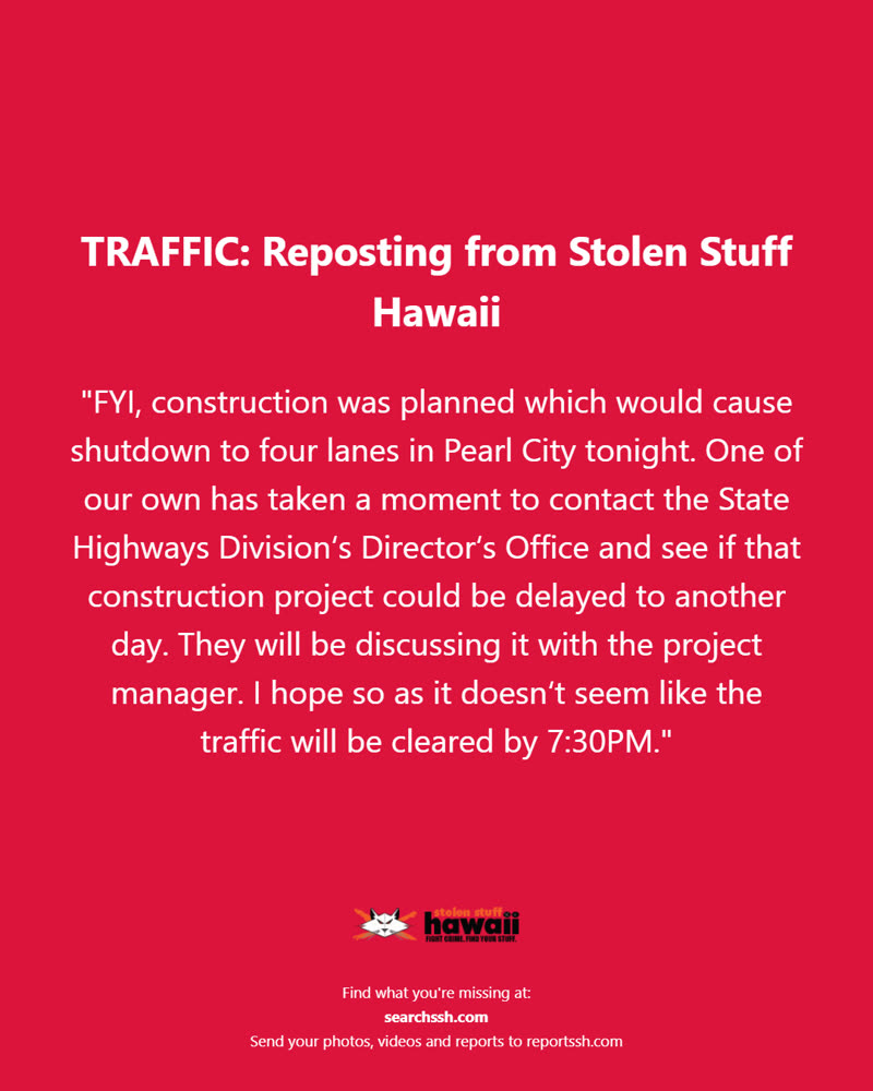 TRAFFIC - Oahu | SSH Search
