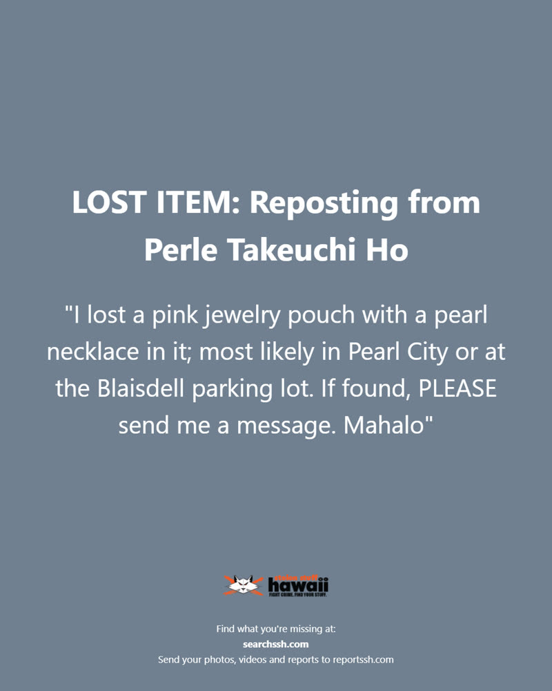LOST ITEM - Oahu | SSH Search