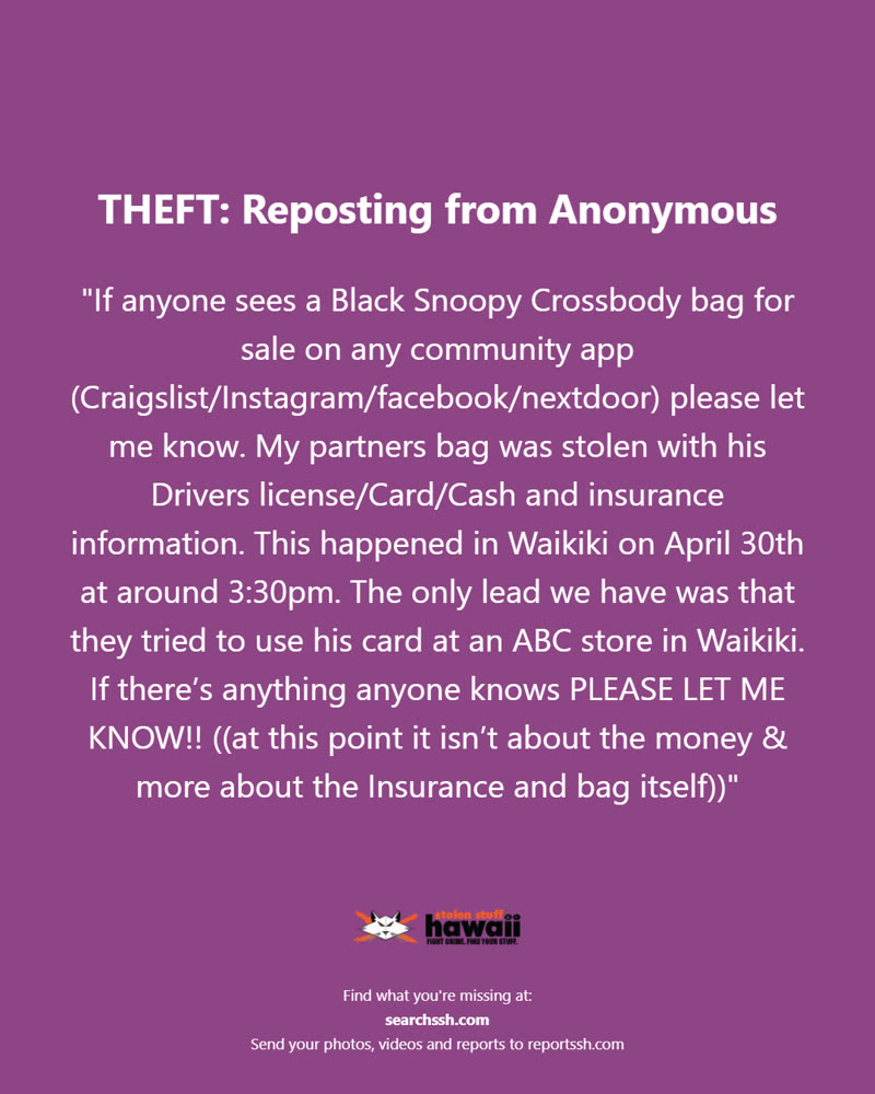 THEFT - Oahu | SSH Search