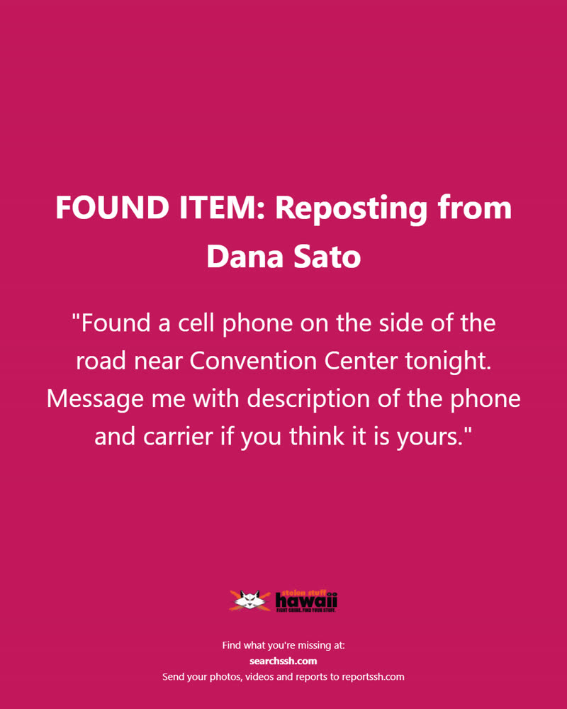 FOUND ITEM - Oahu | SSH Search
