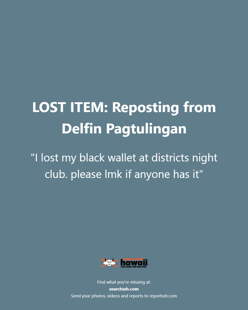 LOST ITEM - Oahu | SSH Search