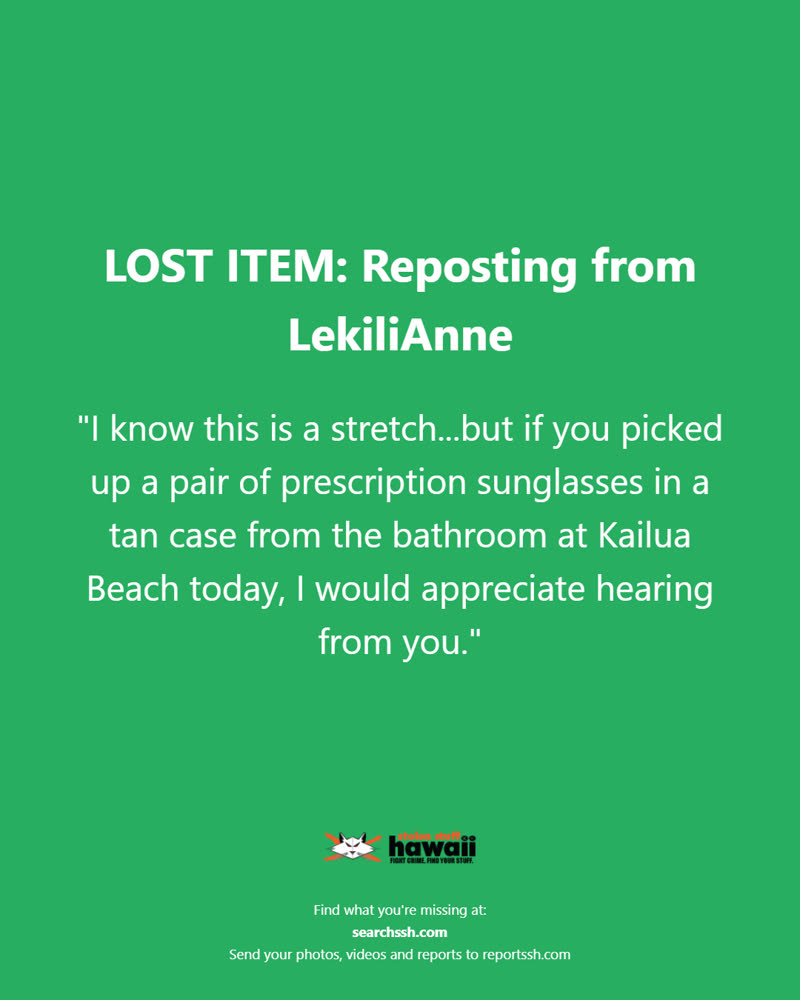 LOST ITEM - Oahu | SSH Search
