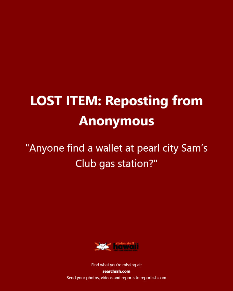 LOST ITEM - Oahu | SSH Search