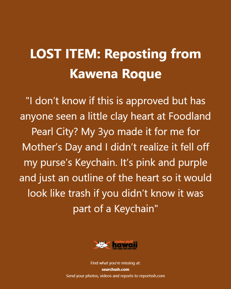 LOST ITEM - Oahu | SSH Search