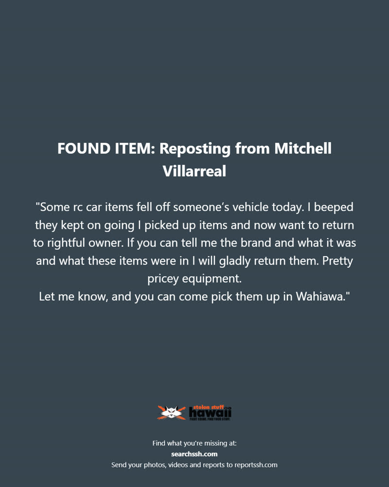 FOUND ITEM - Oahu | SSH Search