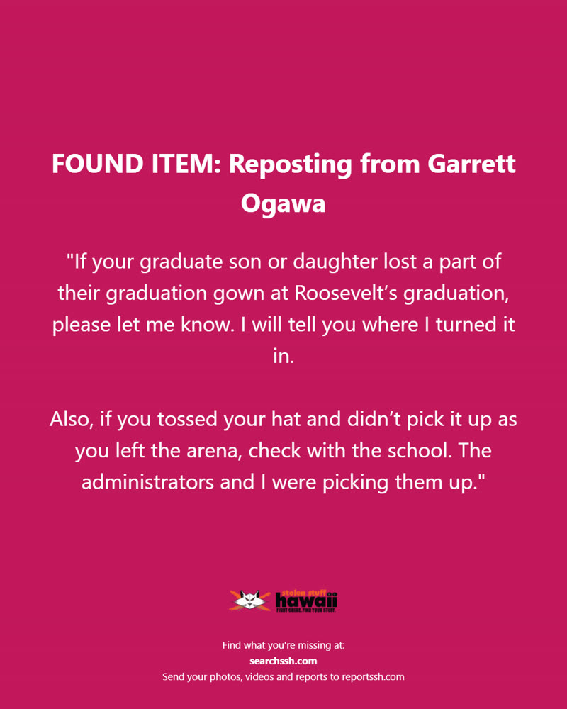 FOUND ITEM - Oahu | SSH Search
