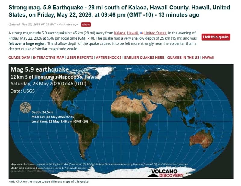 EARTHQUAKE - Oahu | SSH Search
