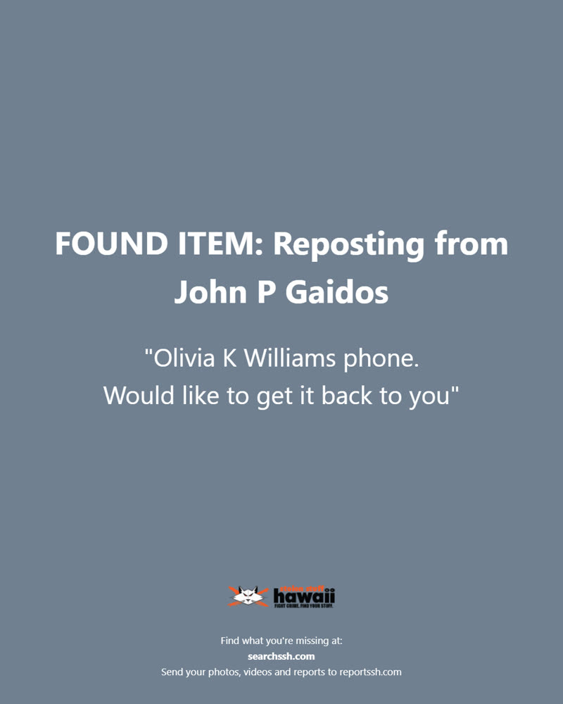 FOUND ITEM - Oahu | SSH Search
