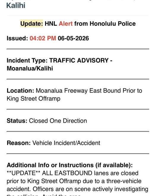 ROAD CLOSURE - Oahu | SSH Search
