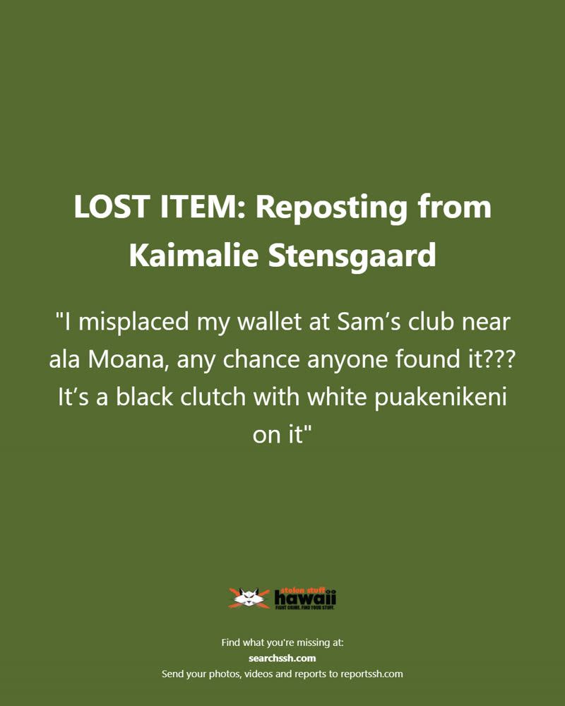 LOST ITEM - Oahu | SSH Search