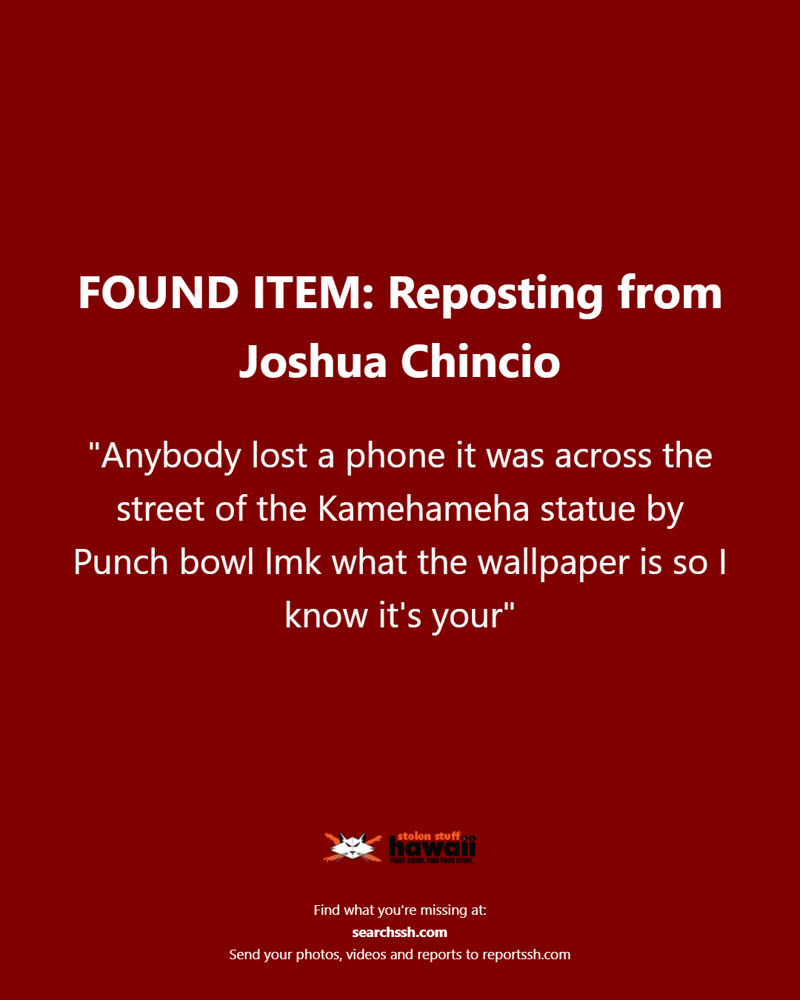 FOUND ITEM - Oahu | SSH Search