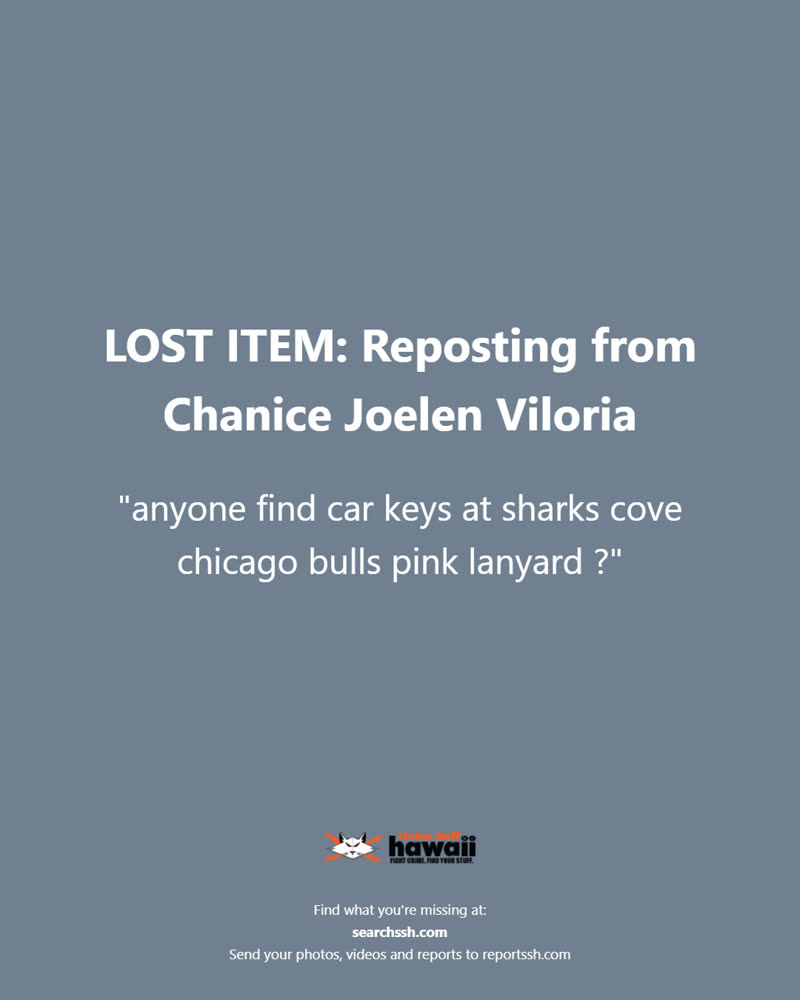 LOST ITEM - Oahu | SSH Search