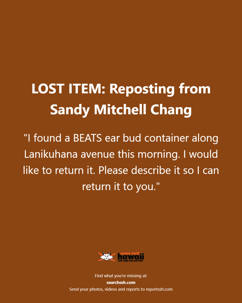 FOUND ITEM - Oahu | SSH Search