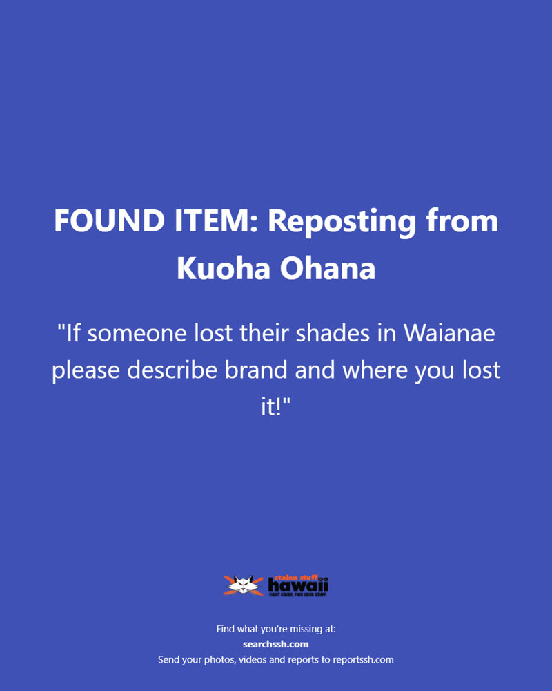 FOUND ITEM - Oahu | SSH Search