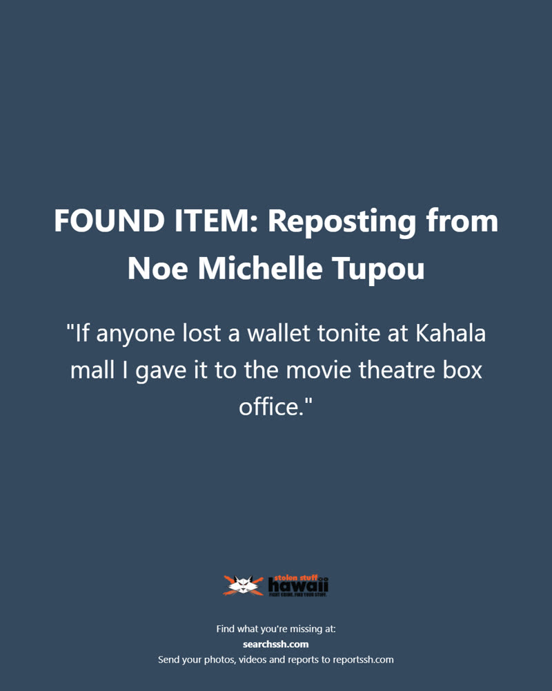 FOUND ITEM - Oahu | SSH Search
