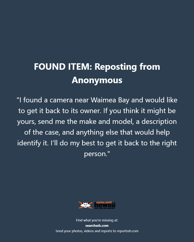 FOUND ITEM - Oahu | SSH Search