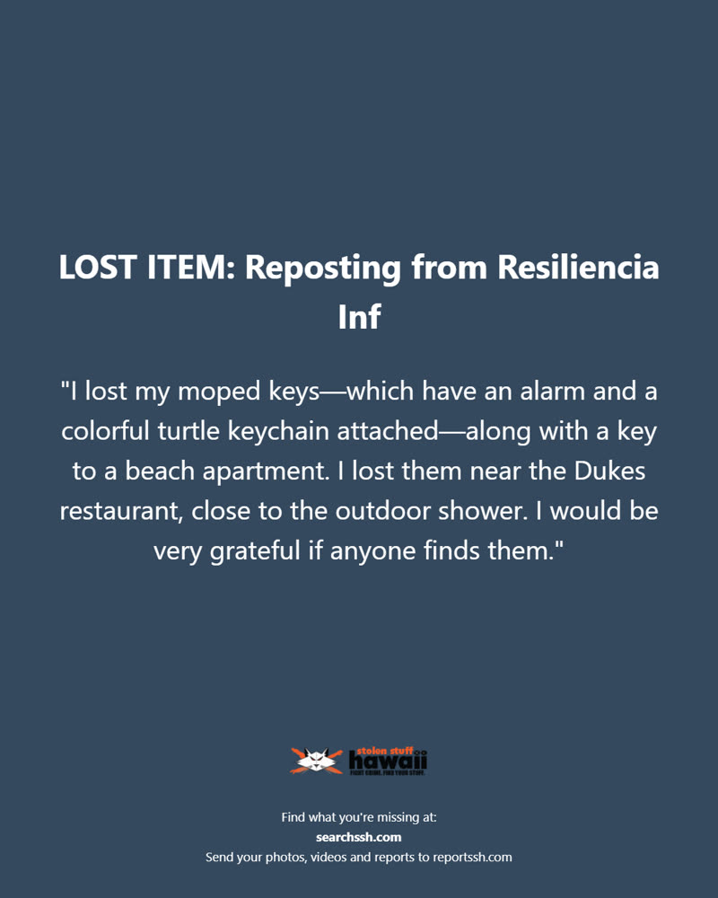 LOST ITEM - Oahu | SSH Search