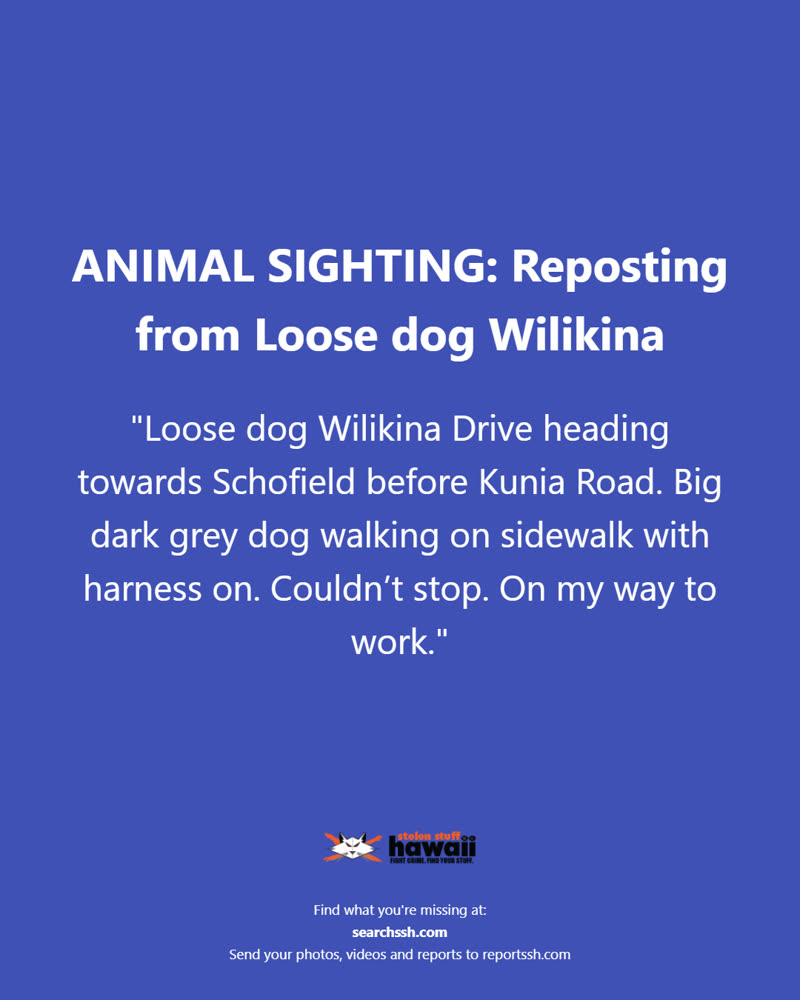 ANIMAL SIGHTING - Oahu | SSH Search