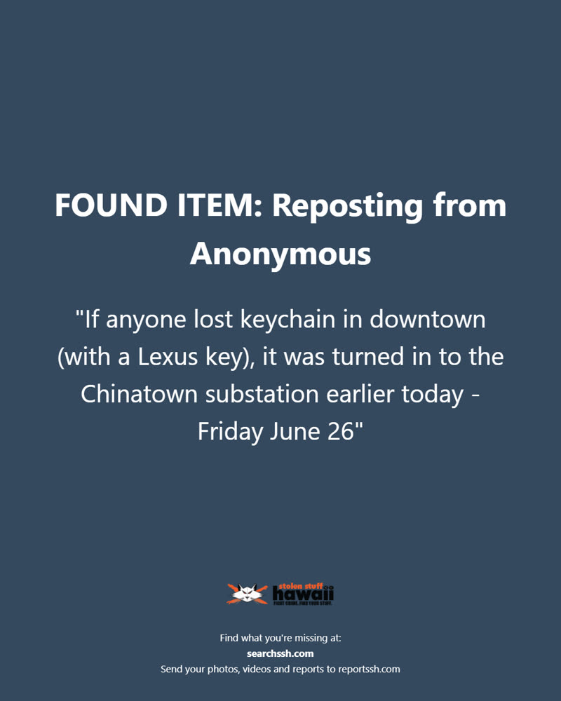 FOUND ITEM - Oahu | SSH Search