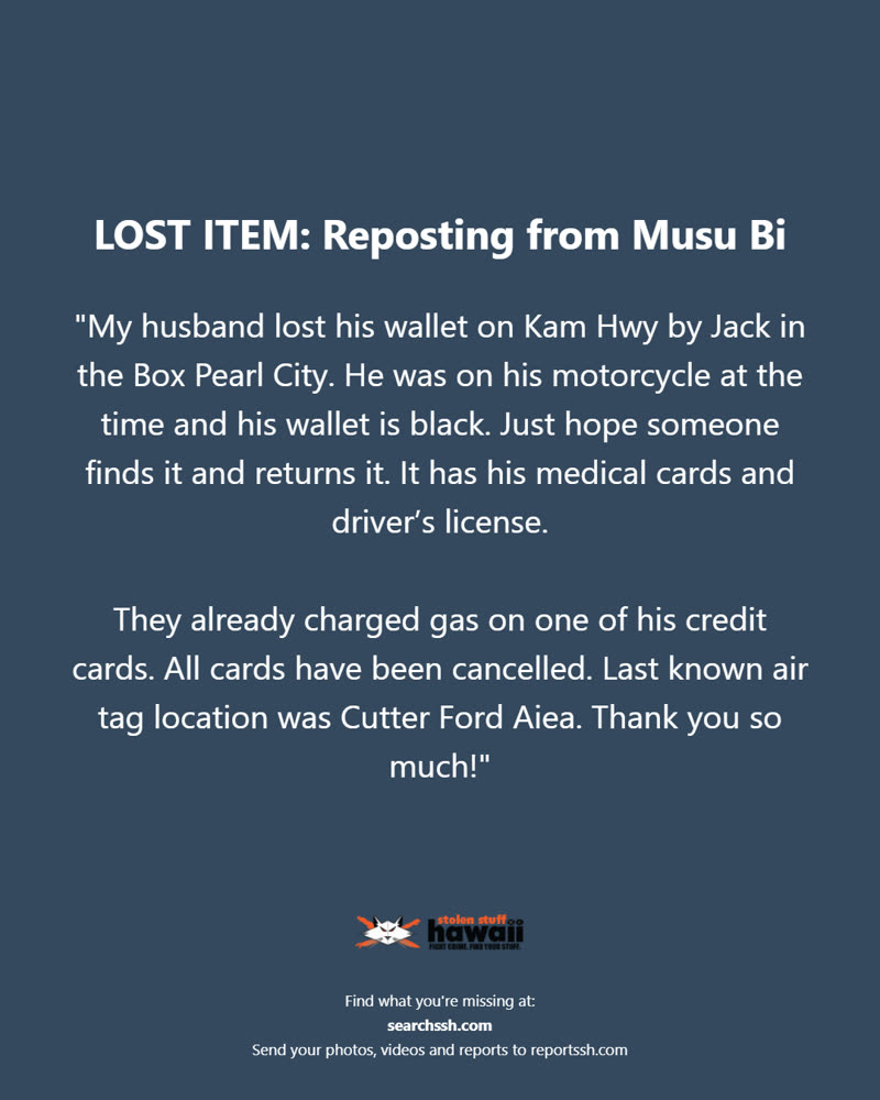 LOST ITEM - Oahu | SSH Search