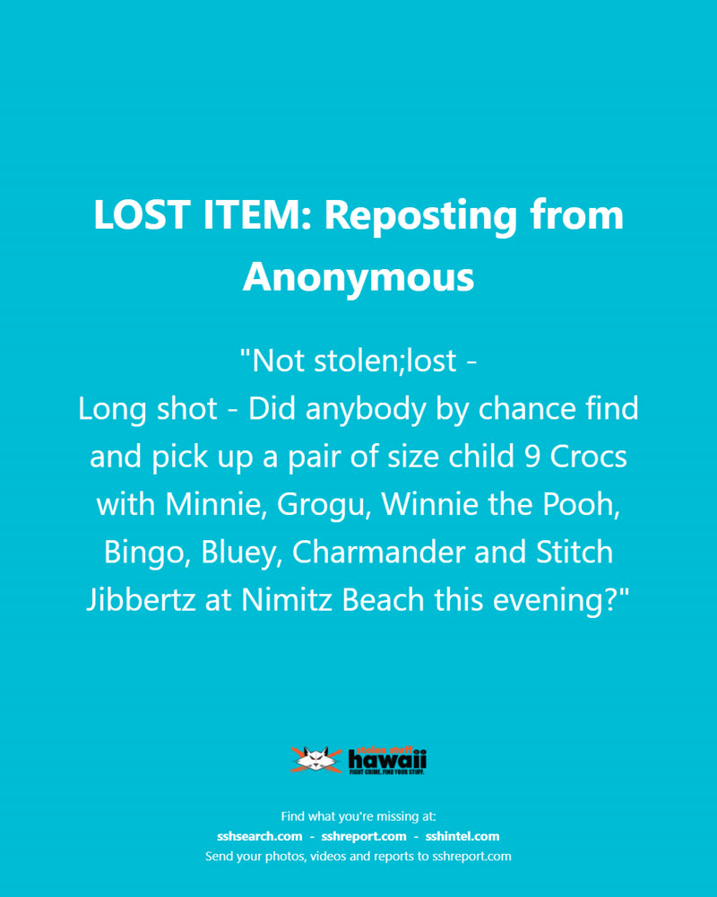 LOST ITEM - Oahu | SSH Search