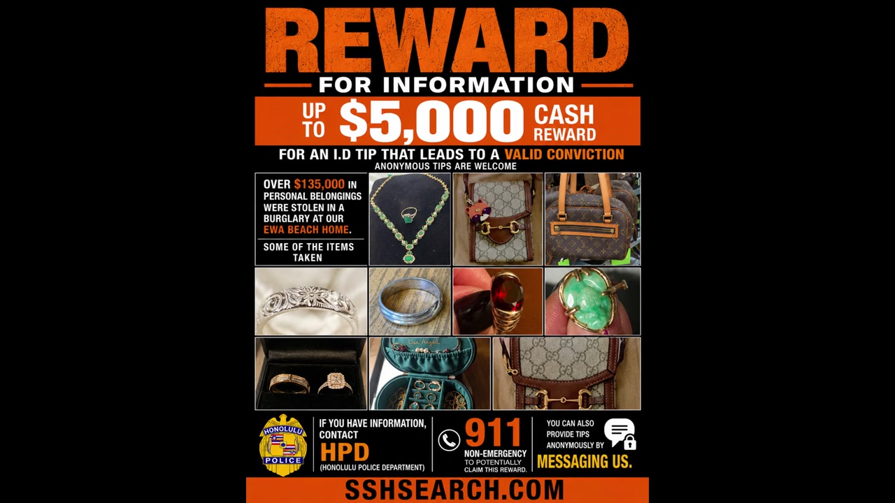 REWARD FOR INFORMATION - Oahu | SSH Search