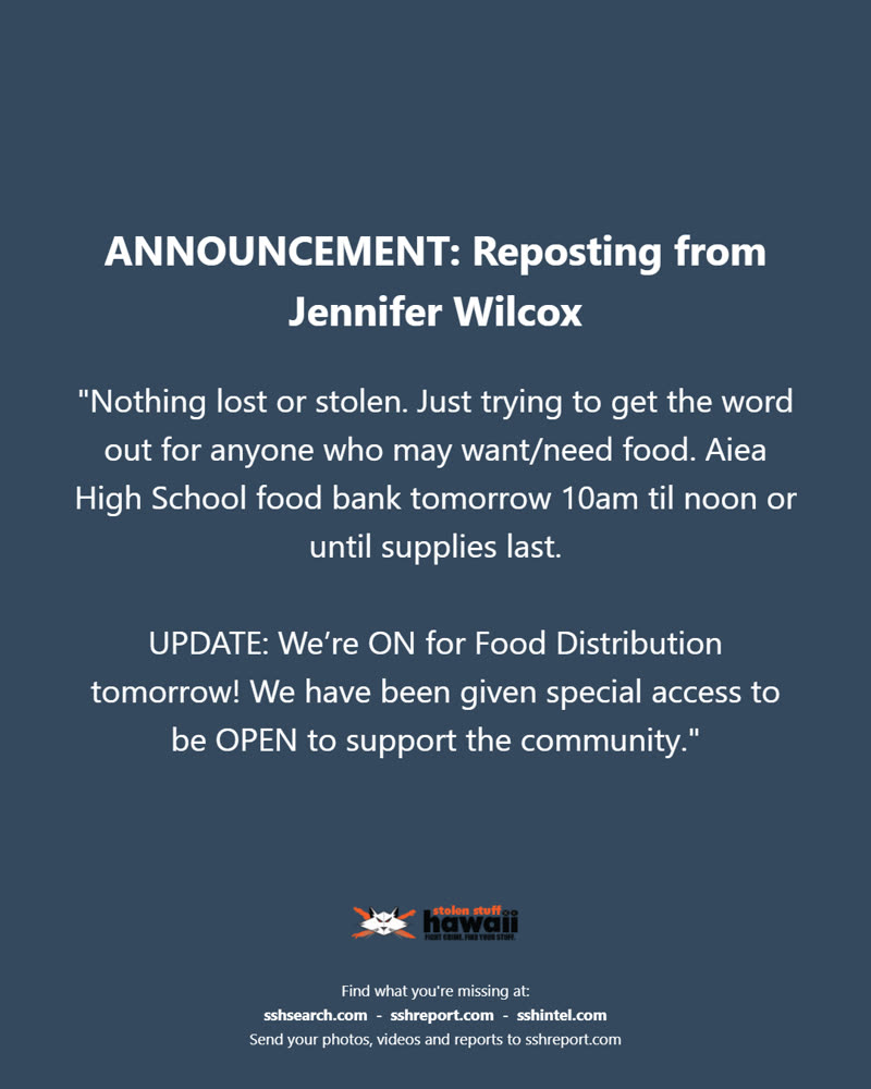 ANNOUNCEMENT - Oahu | SSH Search