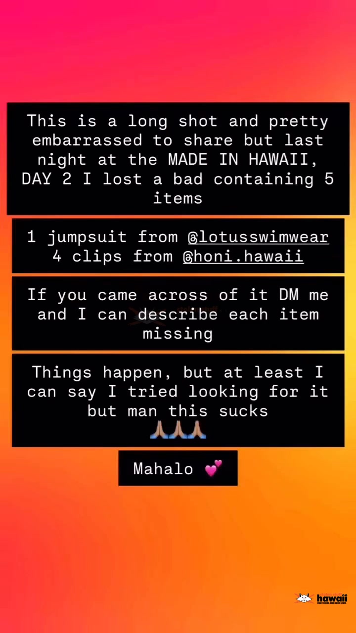 LOST ITEM - Oahu | SSH Search