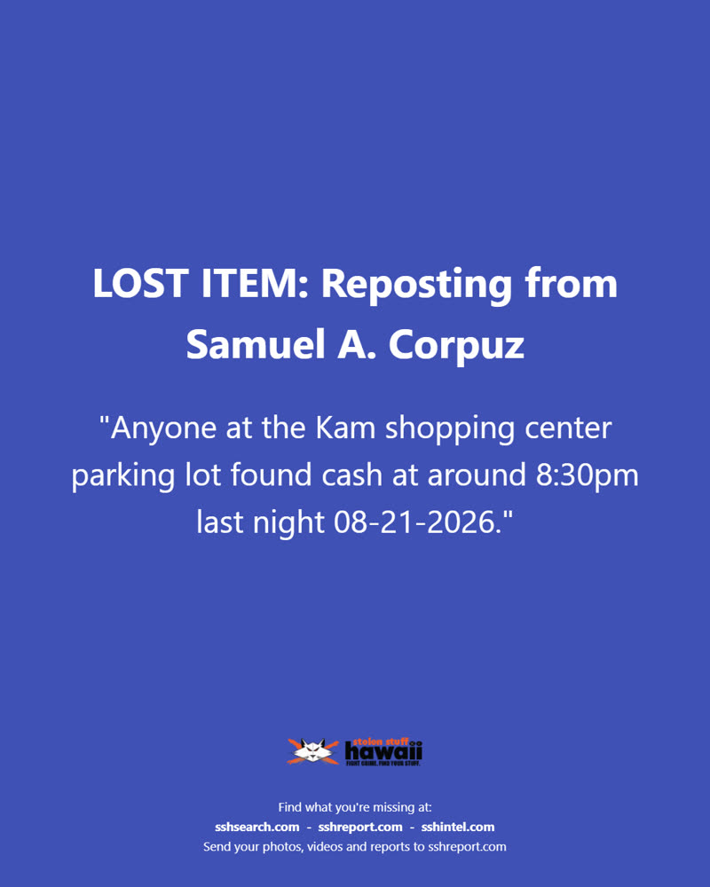 LOST ITEM - Oahu | SSH Search