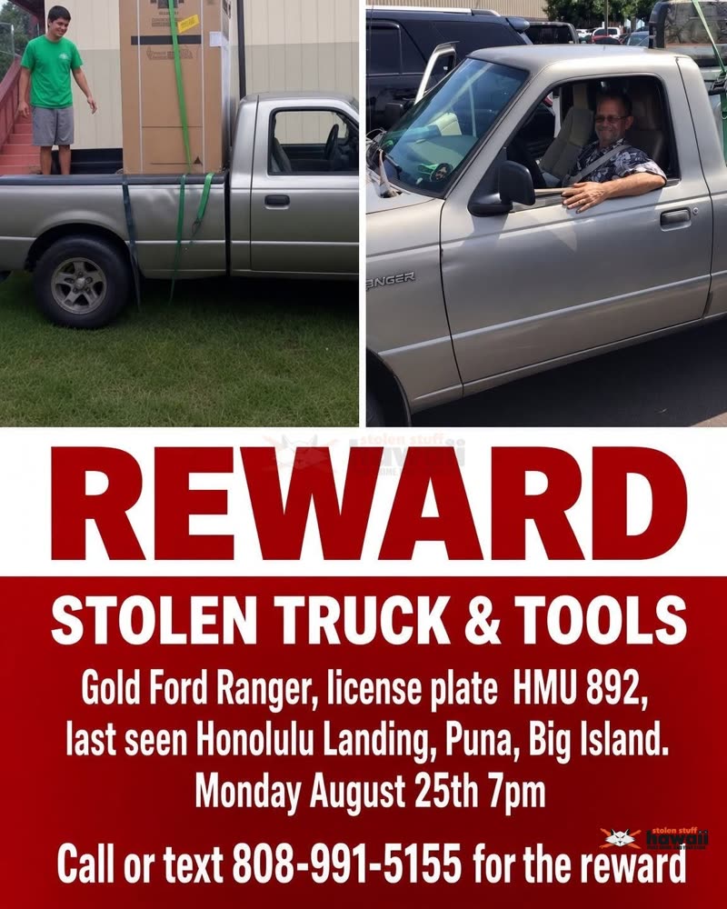 VEHICLE THEFT - Honolulu Landing, Puna, Big Island | SSH Search