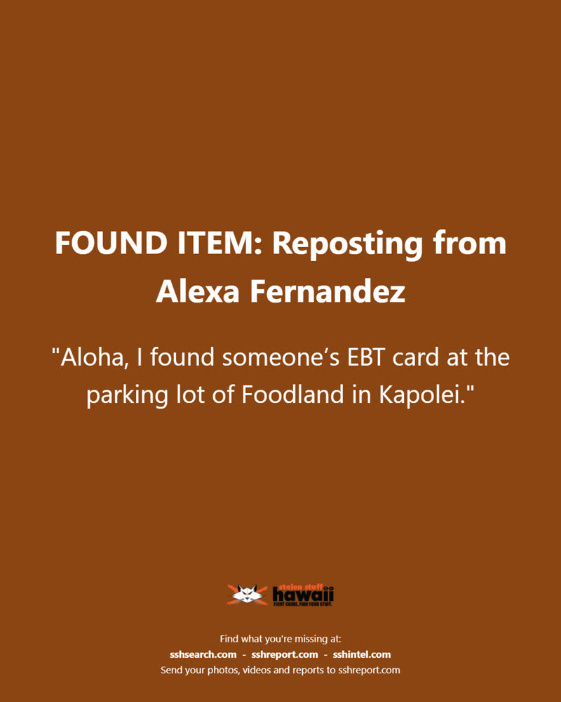 FOUND ITEM - Oahu | SSH Search