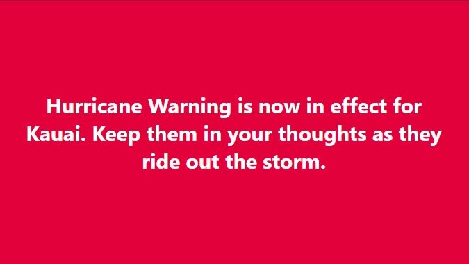HURRICANE WARNING - Oahu | SSH Search