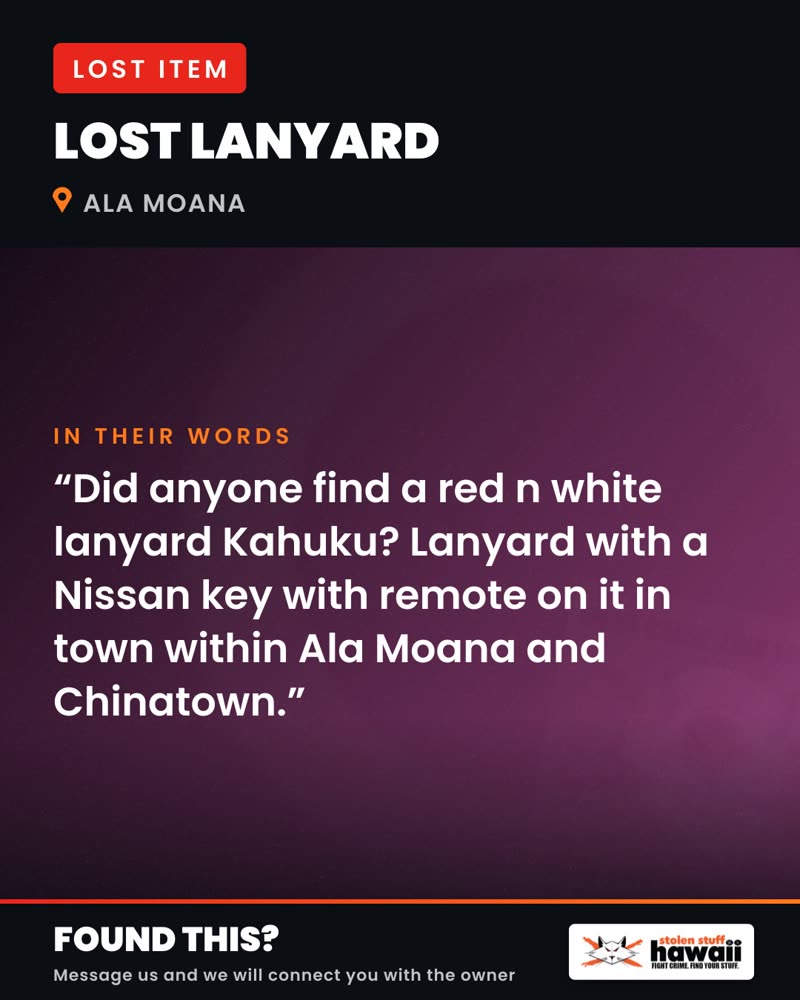 LOST ITEM - Ala Moana | SSH Search