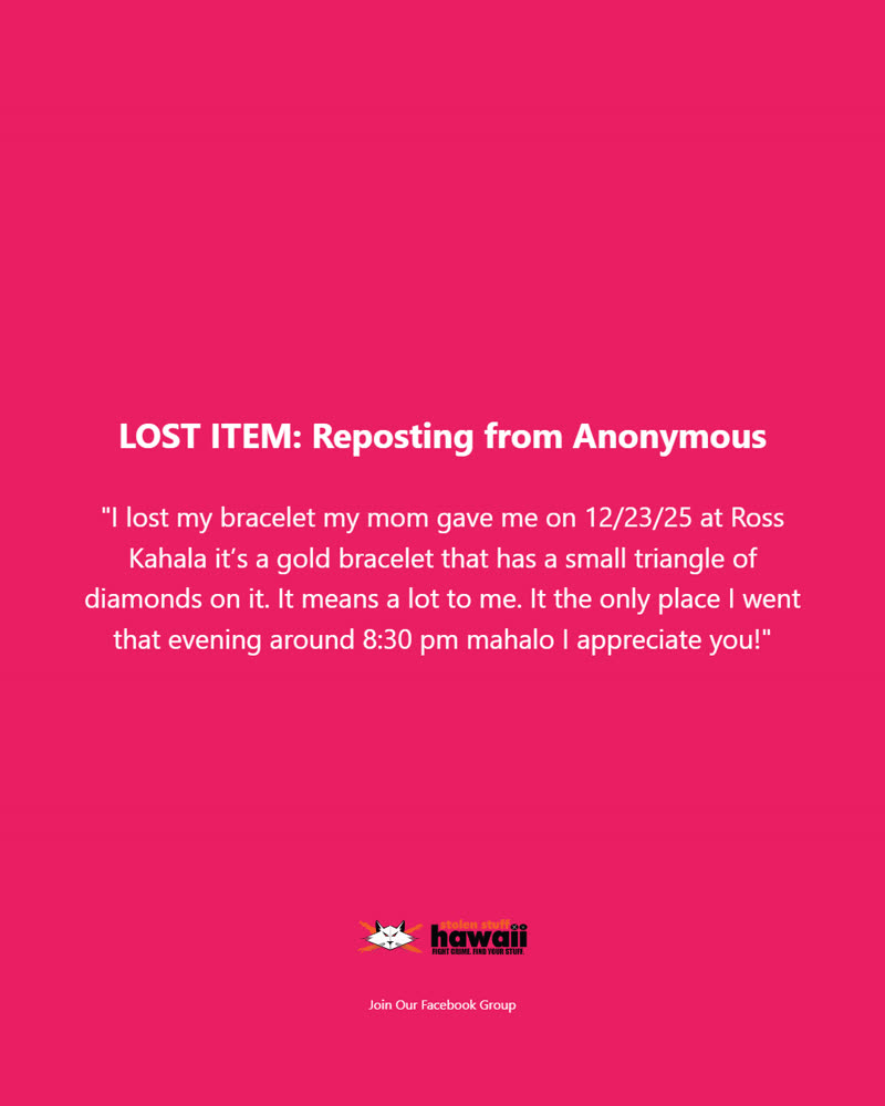 LOST ITEM - Oahu | SSH Search