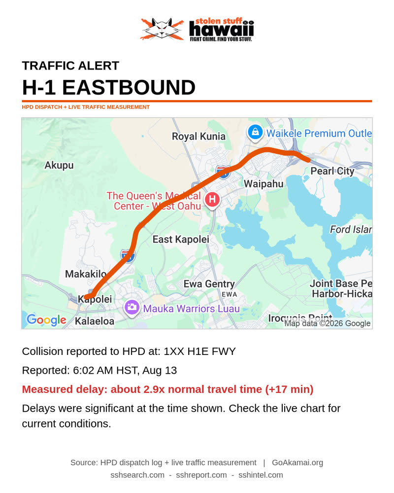 TRAFFIC INCIDENT - 1XX H1E FWY | SSH Search