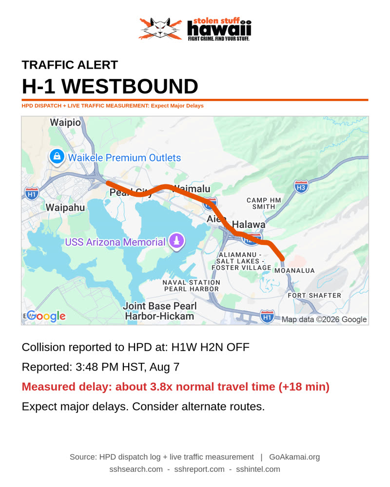 TRAFFIC INCIDENT - H1W H2N OFF | SSH Search