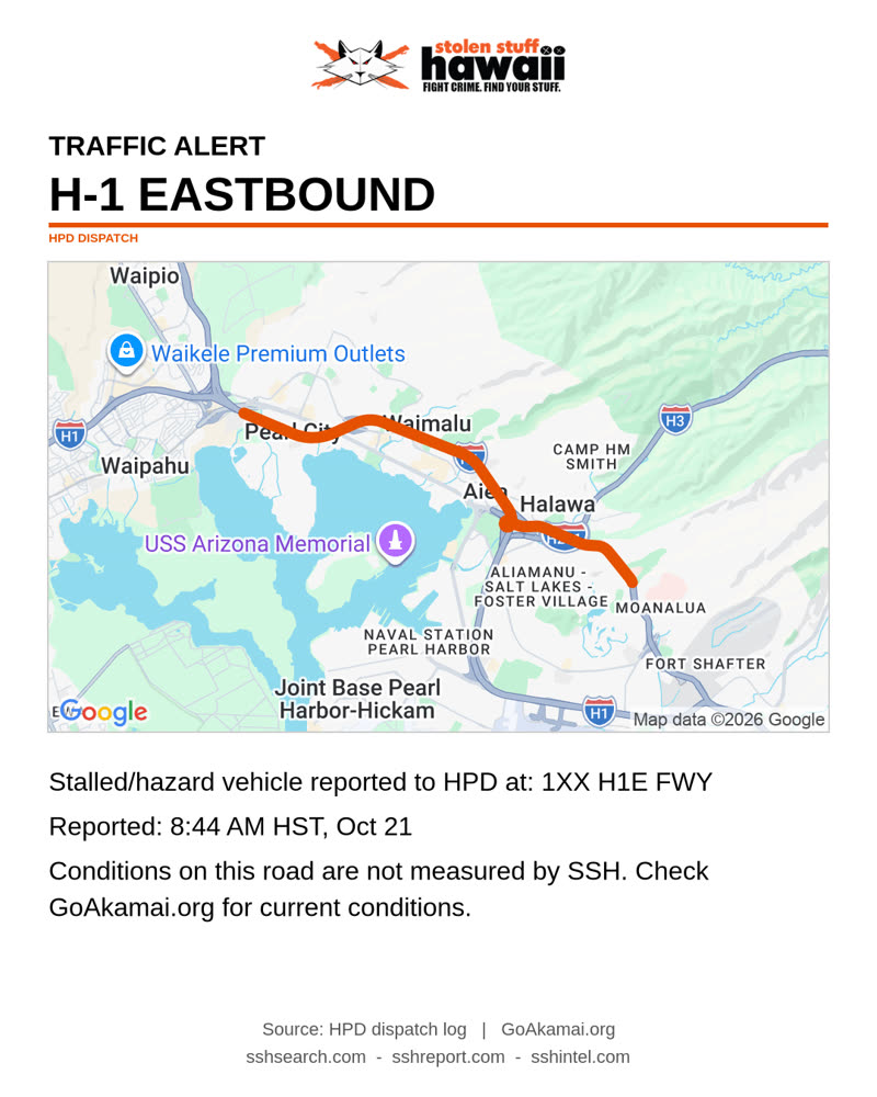 TRAFFIC INCIDENT - 1XX H1E FWY | SSH Search