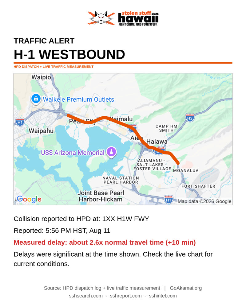 TRAFFIC INCIDENT - 1XX H1W FWY | SSH Search