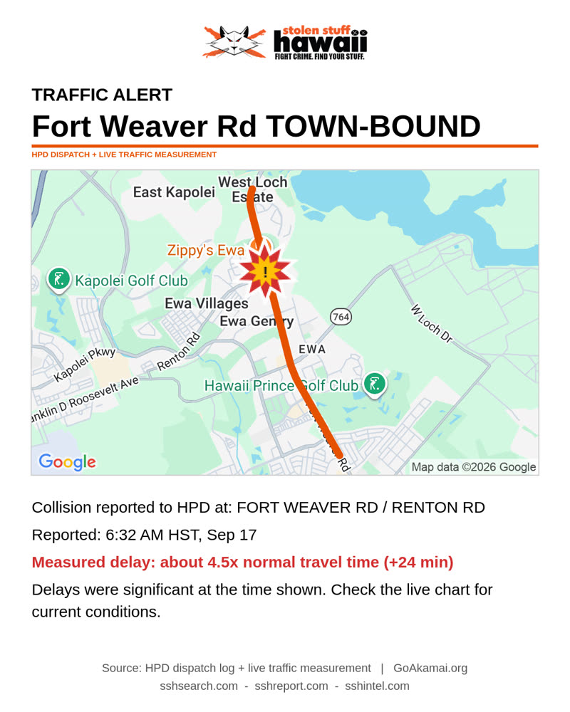 TRAFFIC INCIDENT - FORT WEAVER RD / RENTON RD | SSH Search