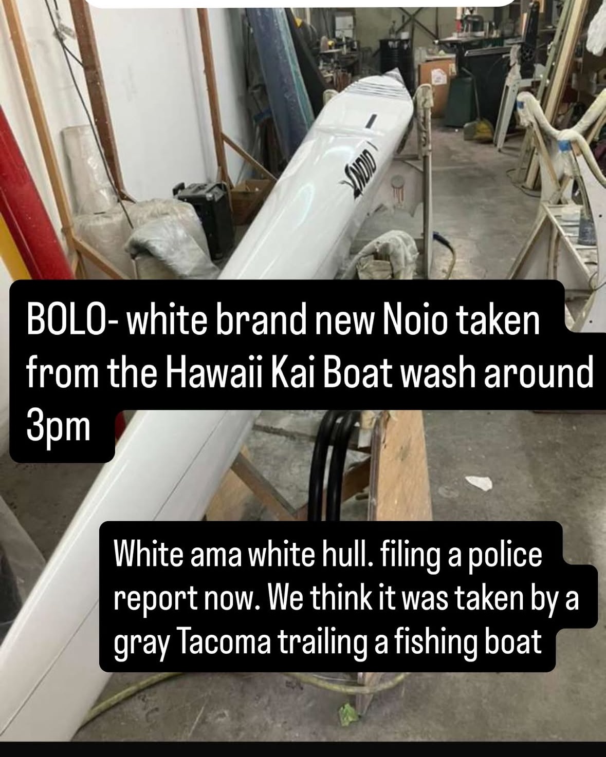 THEFT - Hawaii Kai Boat Wash | Stolen Stuff Hawaii