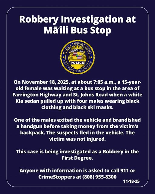 ROBBERY - oahu | Stolen Stuff Hawaii