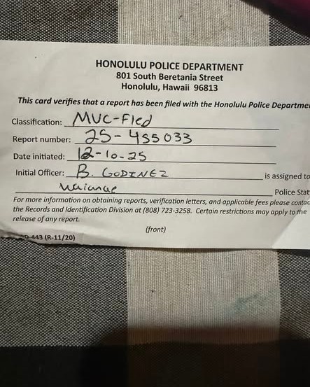 THEFT - Oahu | Stolen Stuff Hawaii