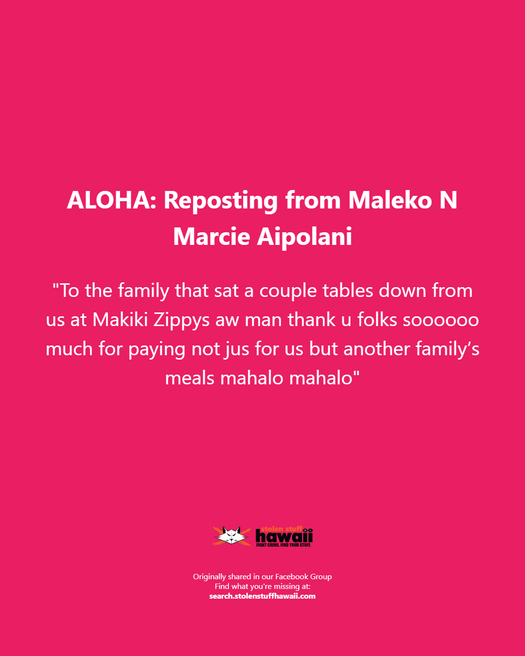 ALOHA - Oahu | Stolen Stuff Hawaii