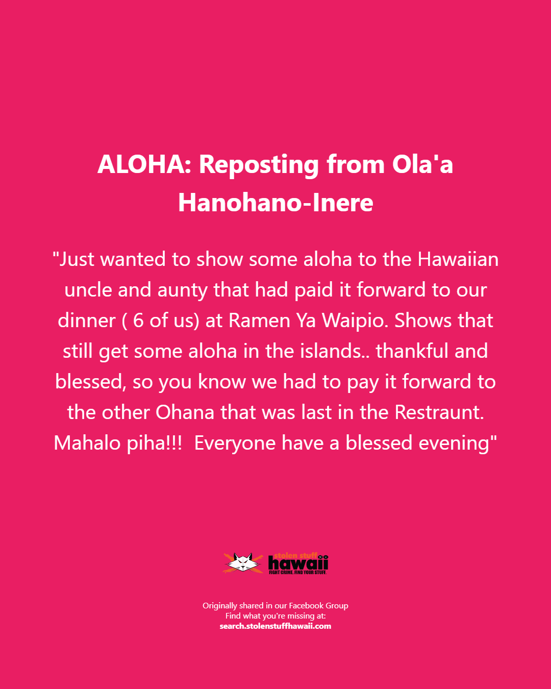 ALOHA - Oahu | Stolen Stuff Hawaii