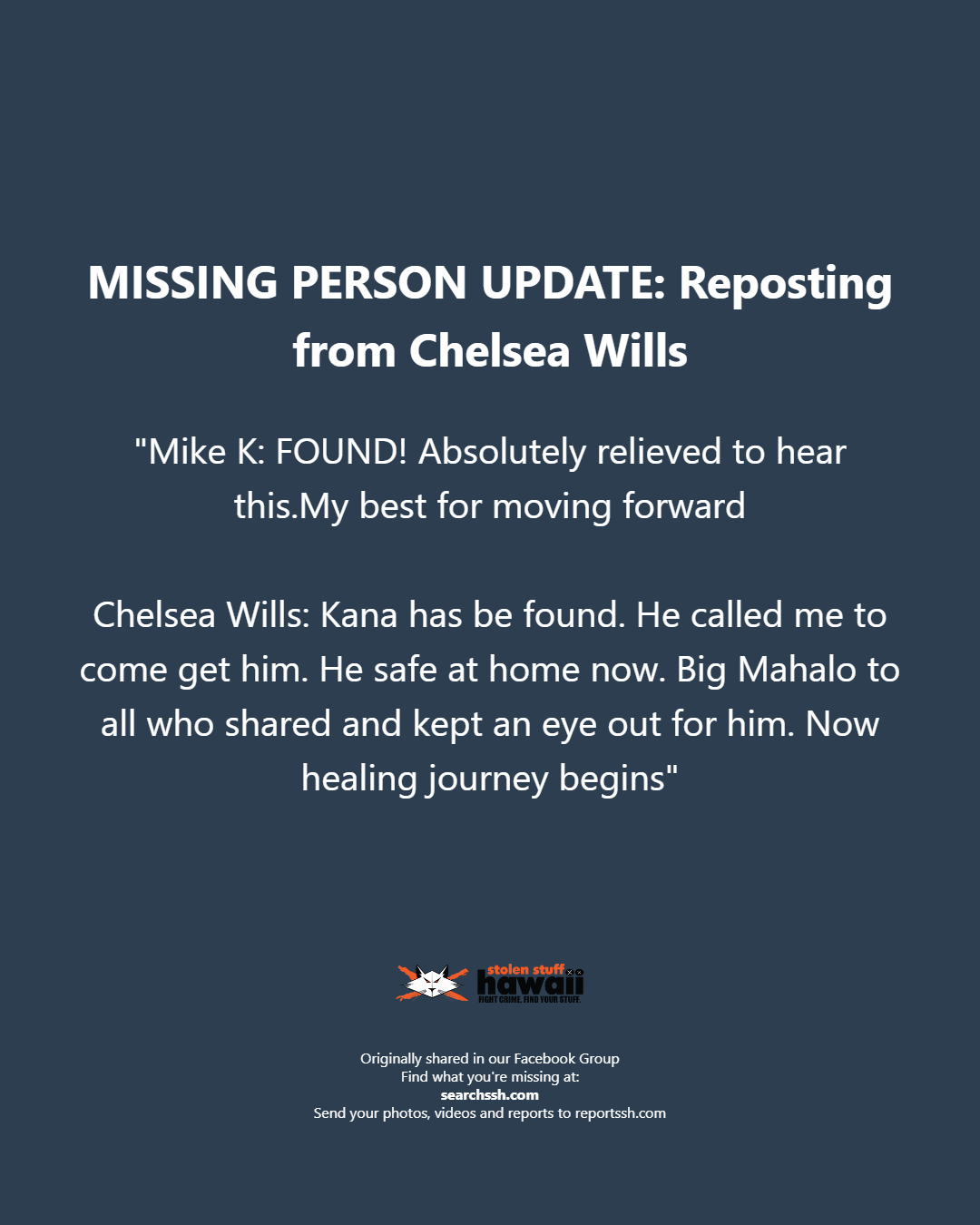 MISSING PERSON - Oahu | Stolen Stuff Hawaii