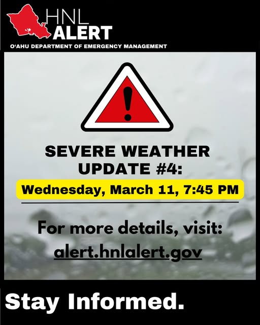 WEATHER ALERT - Oahu | Stolen Stuff Hawaii