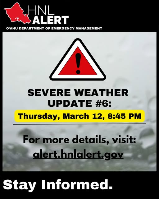 WEATHER ALERT - Oahu | Stolen Stuff Hawaii